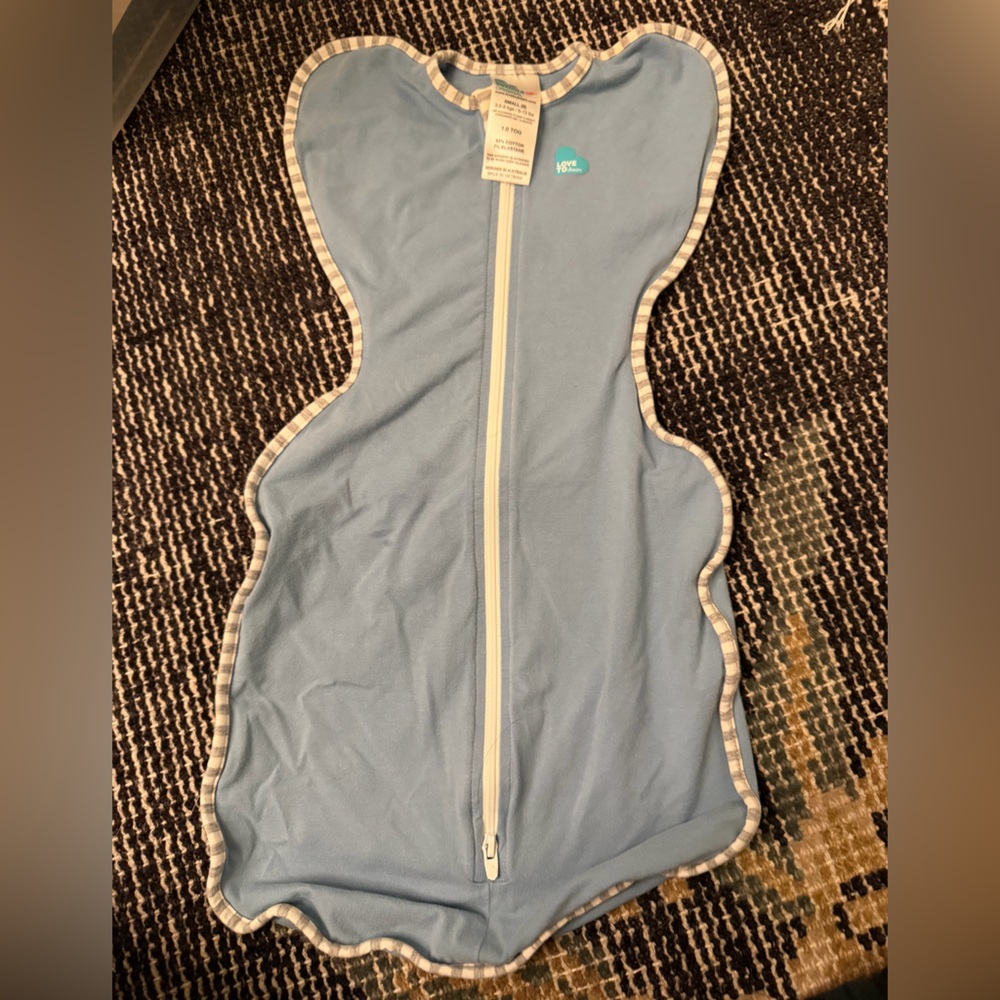 Love to Dream Blue Swaddle with Striped Trim 0-3 Months